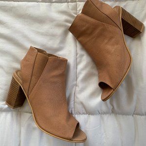 Steve Madden Open Toe Leather Booties